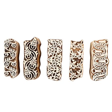 Set of 5 Piece New Mix Wooden Printing Blocks